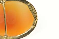 14K Yellow Gold Oval Carved Shell Cameo Victorian Pendant/Pin