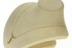 12K Yellow Gold Ornate Pear Carved Lady Cameo Statement Necklace