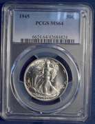 1945 Walking Liberty Half Dollar, PCGS MS64.