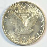 Choice BU 1930 Standing Liberty Quarter. Full Head rev scratch