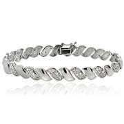 Silver Tone 1/2 Ct Diamond San Marco Bracelet