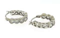 Lovely White Gold CZ Huggies