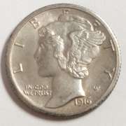 Gem  Frosty BU 1916 S Mercury Dime