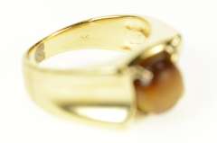 14K Yellow Gold 1960's Retro Tiger's Eye Statement Ring