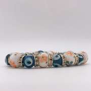 Hand Painted Porcelain & Evil Eye Bracelet