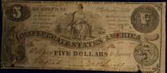 Confederate States Of America $5 Richmond September 2nd 1861. Circulated.