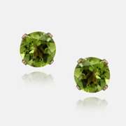18K Rose Gold over Sterling Silver 2.5ct Peridot Stud Earrings, 7mm