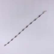 14kt Solid White Gold & Blue Sapphire Tennis Bracelet