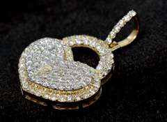 Lock Shaped Diamond Pendant in Gold