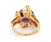 Incredible Bespoke Amethyst and Pearl Flower Ring