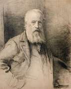 Vintage Etching Portrait of James Clark Hook by J.E Millais John Everett Millais