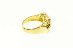 18K Yellow Gold Byzantine Chain Knot Squared Statement Band Ring