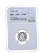 PF65 UCAM 1884 Seated Liberty Dime - Graded NGC