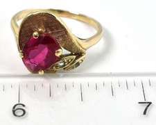 Bold Textured Ruby Ring in Yellow Gold