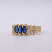 18kt Solid Yellow Gold Gemstone & Diamond Ring