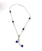 Sterling silver necklace with blue and silver beads