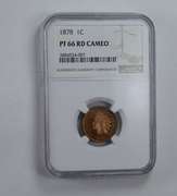 PF66 RD Cameo 1878 Indian Head Cent - Graded NGC