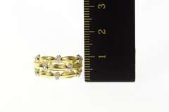 18K Yellow Gold Diamond Layered Look Statement Band Ring