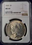 1925 Peace Silver Dollar NGC MS64