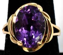 Massive Amethyst Ring in 14KT Yellow Gold