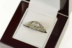 14K White Gold Art Deco Diamond Engagement Setting Ring