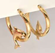 Dolphins Jumping Thru Hoops Earrings