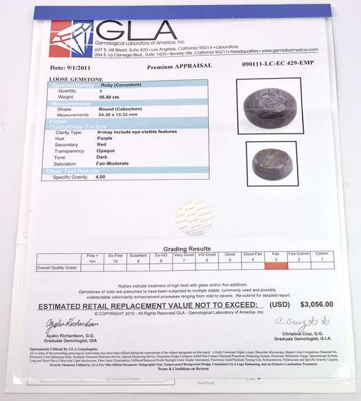 Ravishing 95.50CTS Red Cabochon Ruby