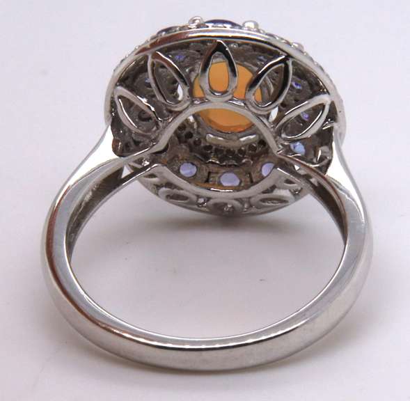 Sterling Silver Signed Gemstone Ring