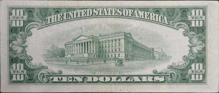 Series 1953 $10 Silver Certificate, Circulated. FR.1706