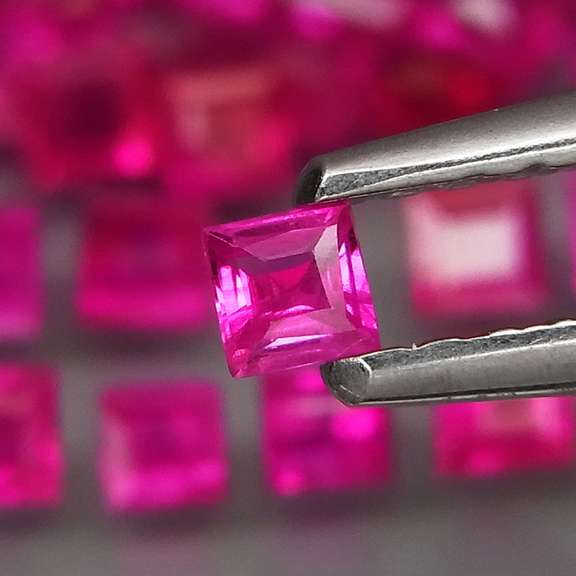 Premium 4.45ct 55 piece princess cut Ruby set