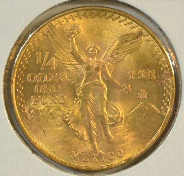 Superb 1981 Mexico 1/4 'Onza Pura' Gold Piece