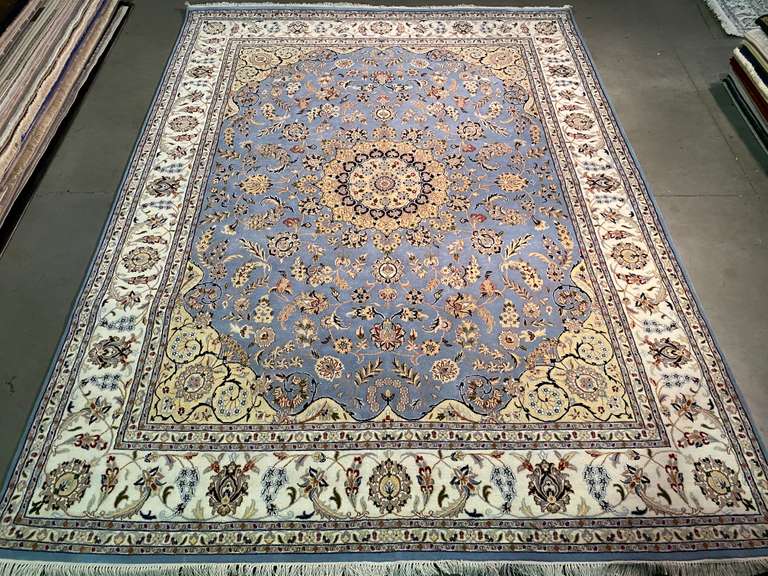 FINE SILK & WOOL KASHAN RUG 8x10.4