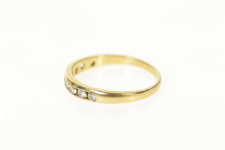 14K Yellow Gold Classic Diamond Simple Wedding Band Ring