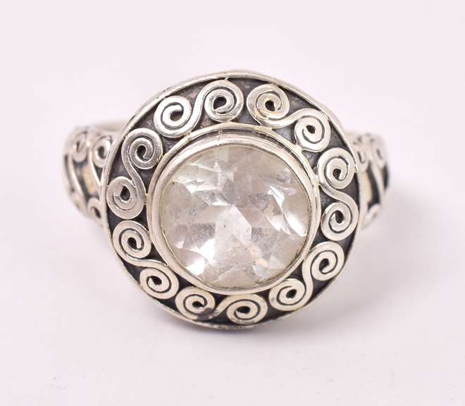 Captivating Crystal Ring in Sterling Silver