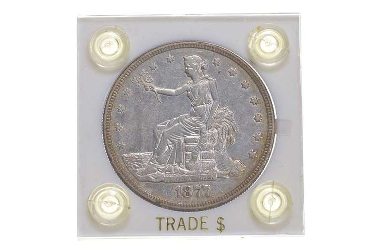 1877 Seated Liberty Silver Trade Dollar