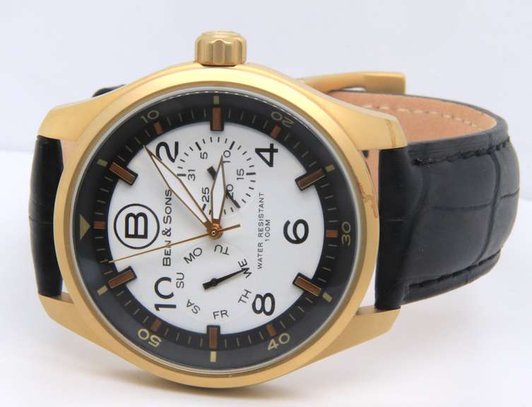 Ben & Sons Marshall Qurtaz 42mm White Dial Watch