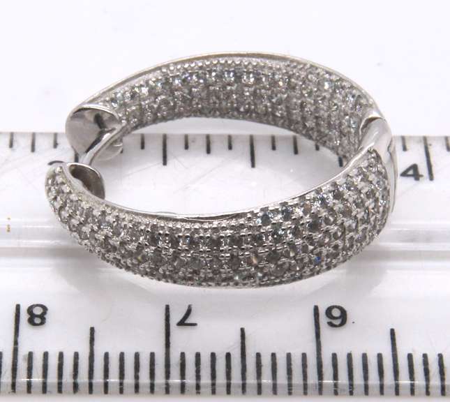 Sterling Silver Cubic Zirconia Hoop Earrings
