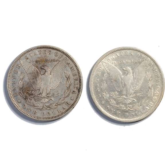 1879 & 1890 O Raw Morgan Dollars