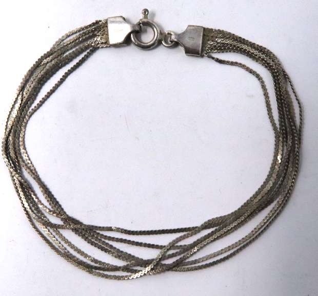 Multi Strand Vintage Sterling Silver Bracelet