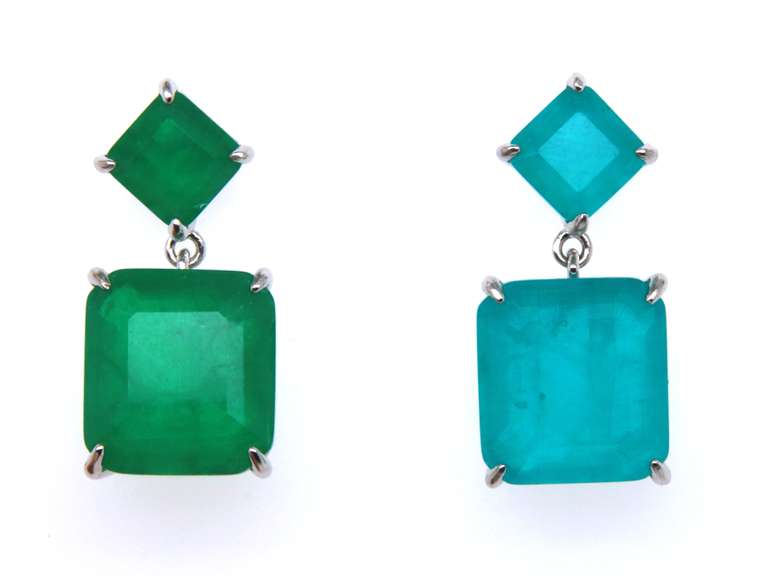 Sterling Silver Green Cubic Zirconia Earrings
