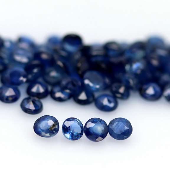 Natural 6.18ct ink blue Sapphire set