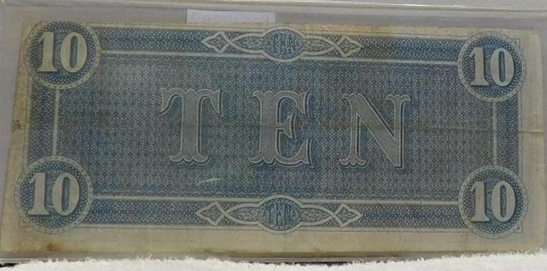 Confederate: 1864  $10 Richmond, circ, signed & numbered
