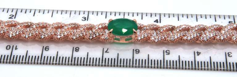 Sterling Silver Cubic Zirconia Curb Bracelet