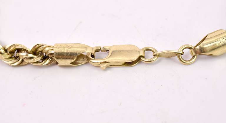 Thick Rope Chain Bracelet in 14K Yellow Gold