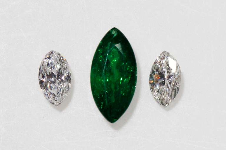 Natural Tsavorite and Diamond Set