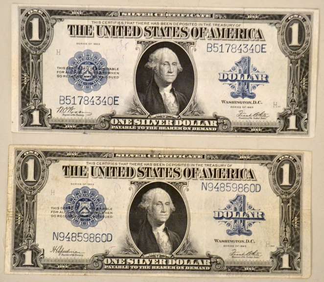2 Different Series of 1922 Large Size Silver Certificatess