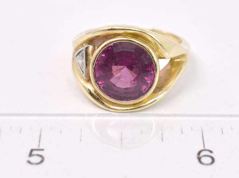 Fantastic Garnet and Diamond Ring in 14K Yellow Gold