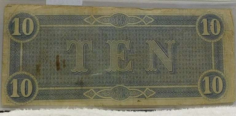 Confederate: 1864  $10 Richmond, circ, signed & numbered
