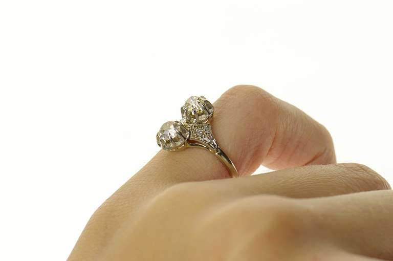 14K White Gold 1.10Ctw Victorian Old Mine Diamond Engagement Ring