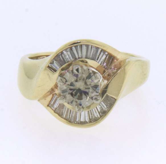 Romantic Fancy Brown in Baguette Diamond Halo Semi